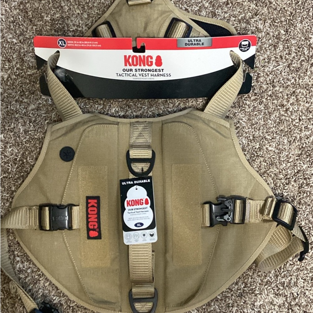 KONG Tan Tactical Vest Harness - Heavy Duty